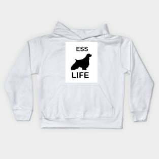 english springer spaniel ess life with silhouette Kids Hoodie